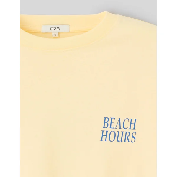 T-shirt imprimé devant/ dos JAUNE PASTEL