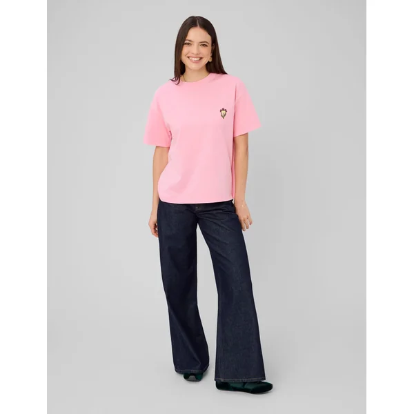 T-shirt imprimé devant/ dos Rose