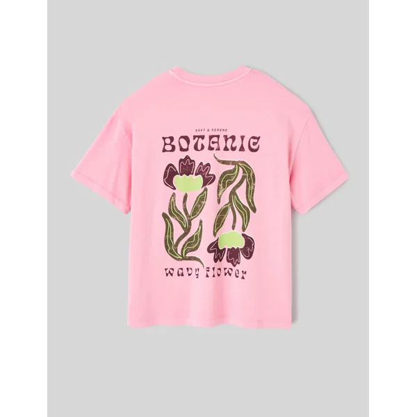 T-shirt imprimé devant/ dos Rose