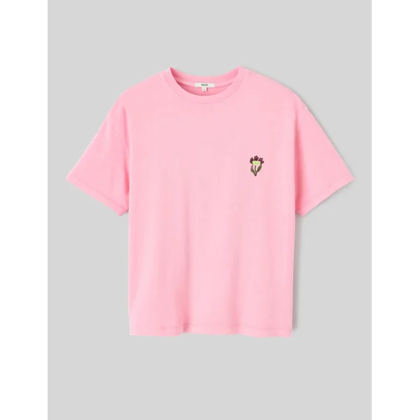 T-shirt imprimé devant/ dos Rose