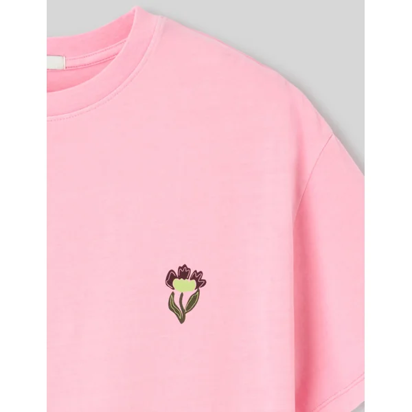 T-shirt imprimé devant/ dos Rose