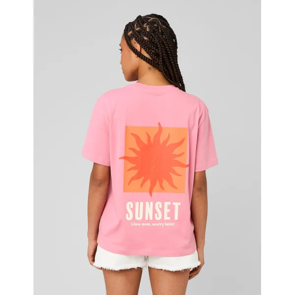 T-shirt imprimé devant/ dos Rose