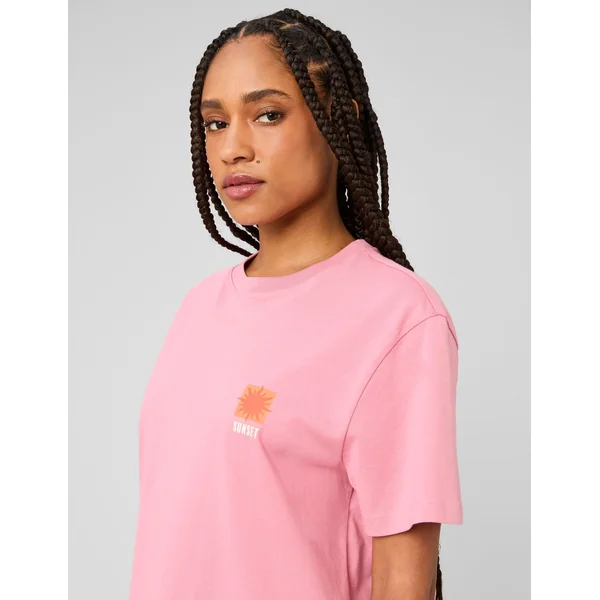 T-shirt imprimé devant/ dos Rose