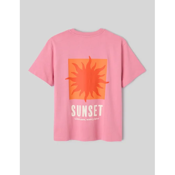 T-shirt imprimé devant/ dos Rose