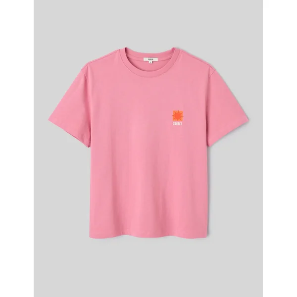 T-shirt imprimé devant/ dos Rose