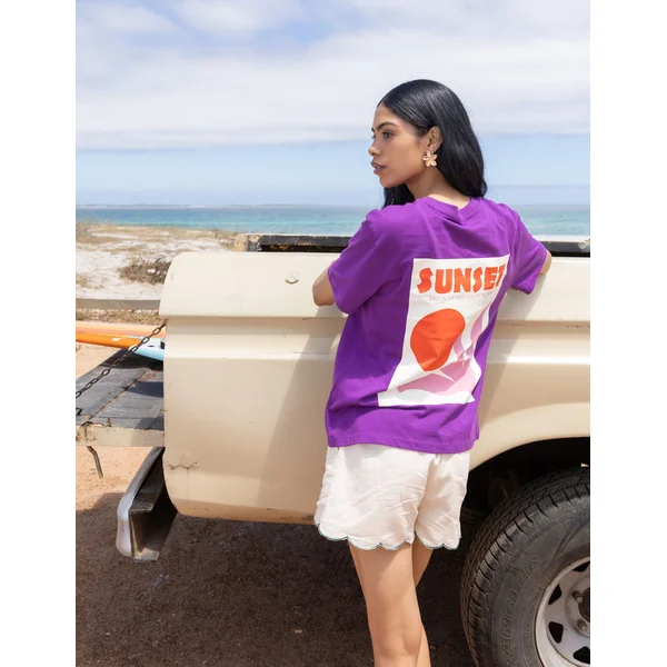 T-shirt imprimé devant/ dos Violet