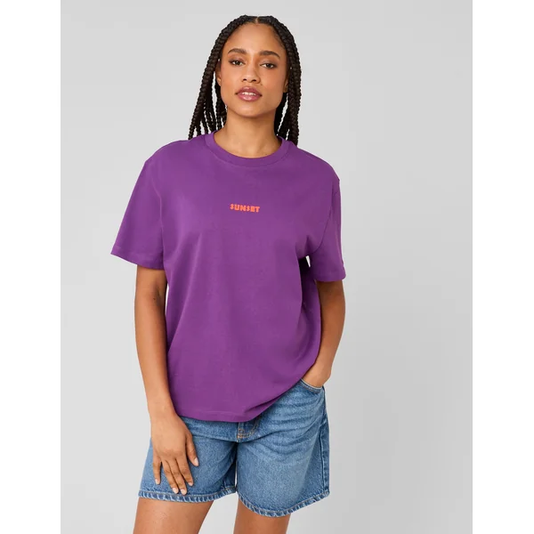 T-shirt imprimé devant/ dos Violet