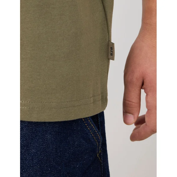 T-shirt imprimé devant Vert Kaki