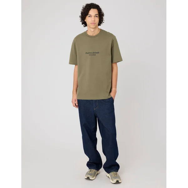 T-shirt imprimé devant Vert Kaki