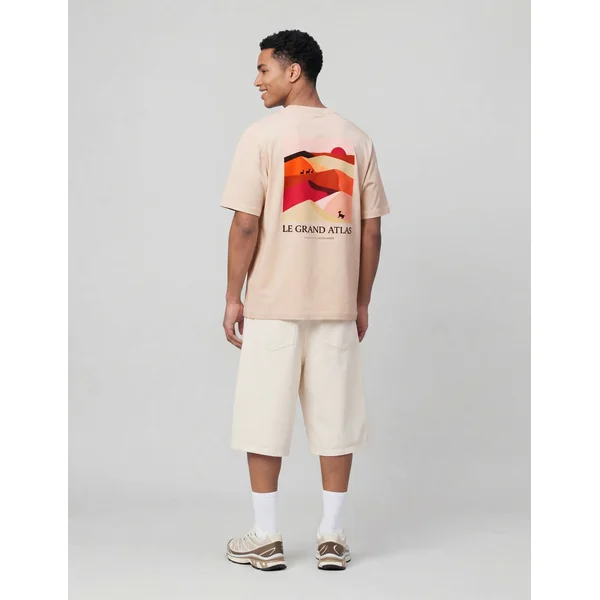 T-shirt imprimé devant/dos Blanc cassé