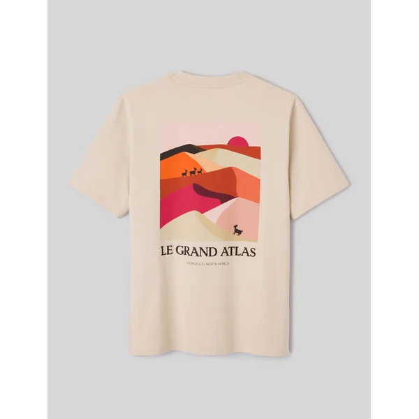 T-shirt imprimé devant/dos Blanc cassé