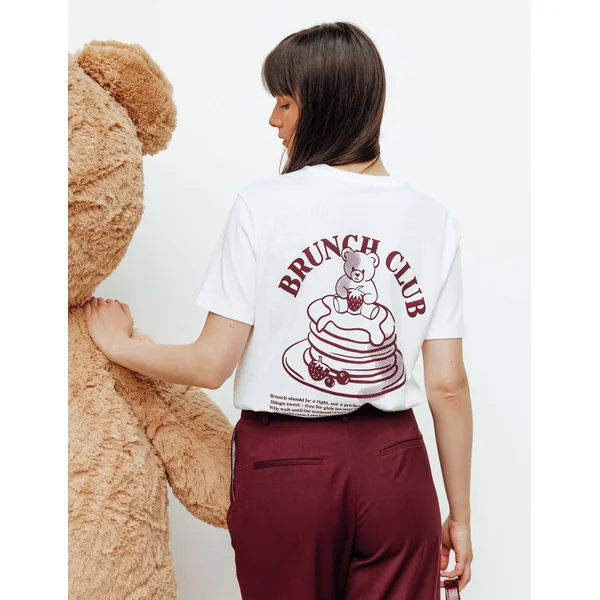 T-shirt imprimé devant/dos Blanc