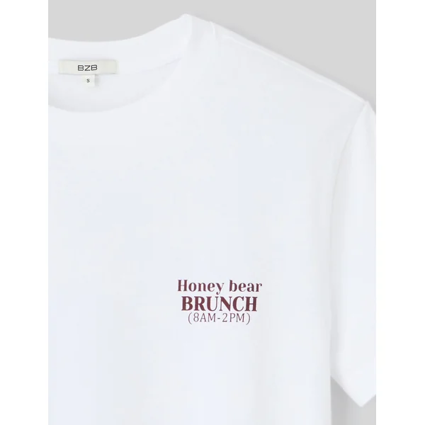 T-shirt imprimé devant/dos Blanc