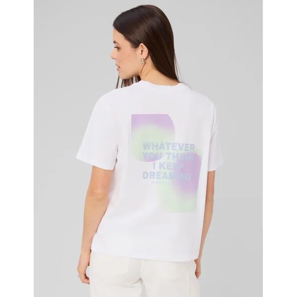 T-shirt imprimé devant/dos Blanc