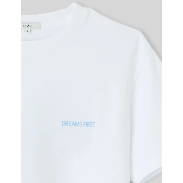 T-shirt imprimé devant/dos Blanc