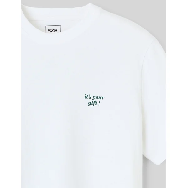 T-shirt imprimé devant/dos Blanc