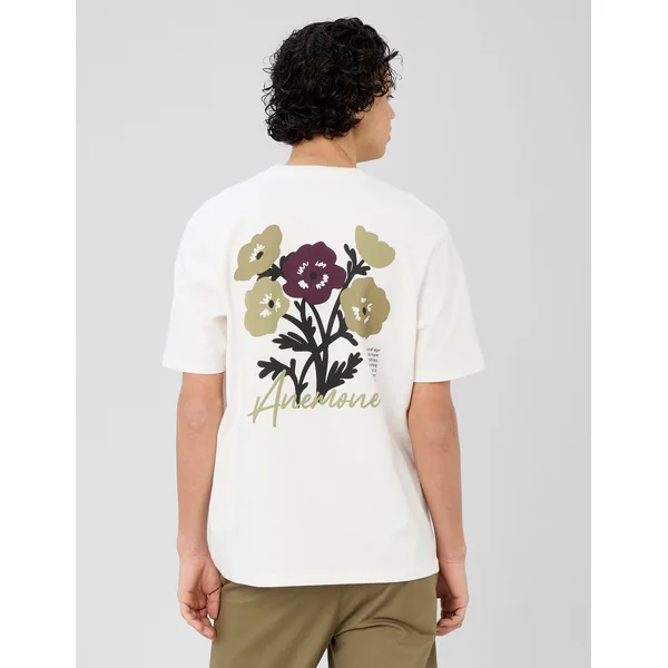 T-shirt imprimé devant/dos Blanc écru