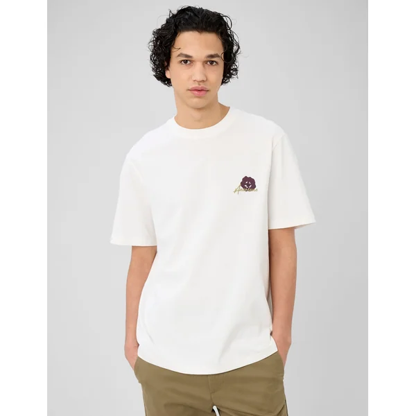 T-shirt imprimé devant/dos Blanc écru