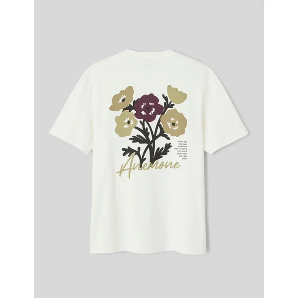 T-shirt imprimé devant/dos Blanc écru
