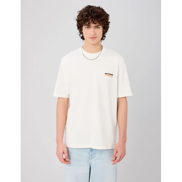 T-shirt imprimé devant/dos Blanc écru