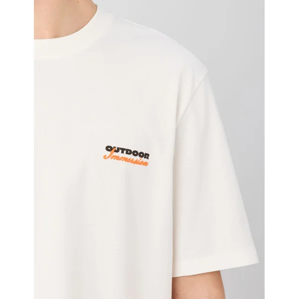 T-shirt imprimé devant/dos Blanc écru