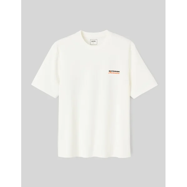 T-shirt imprimé devant/dos Blanc écru