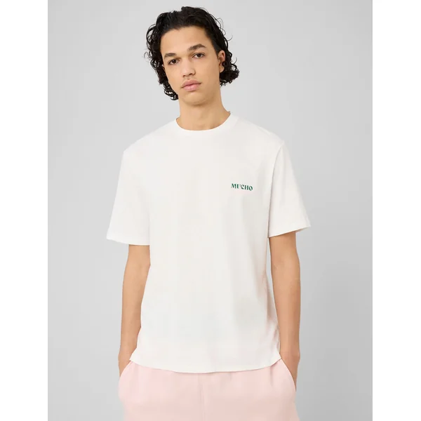 T-shirt imprimé devant/dos Blanc écru