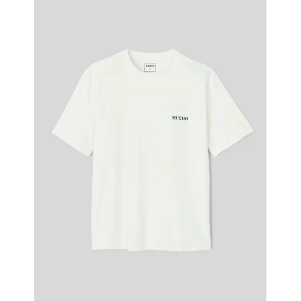 T-shirt imprimé devant/dos Blanc écru