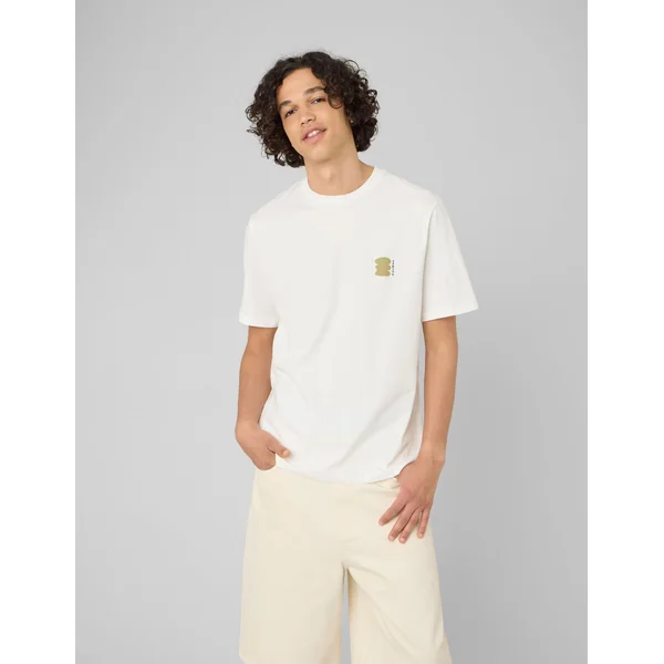 T-shirt imprimé devant/dos Blanc écru