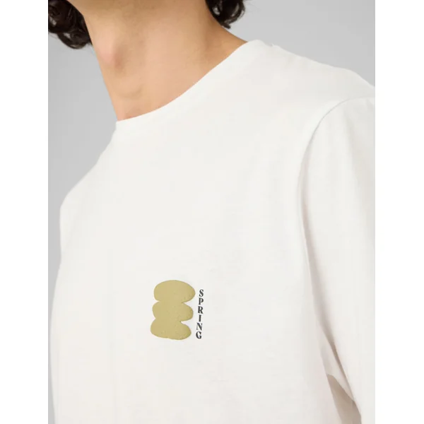T-shirt imprimé devant/dos Blanc écru