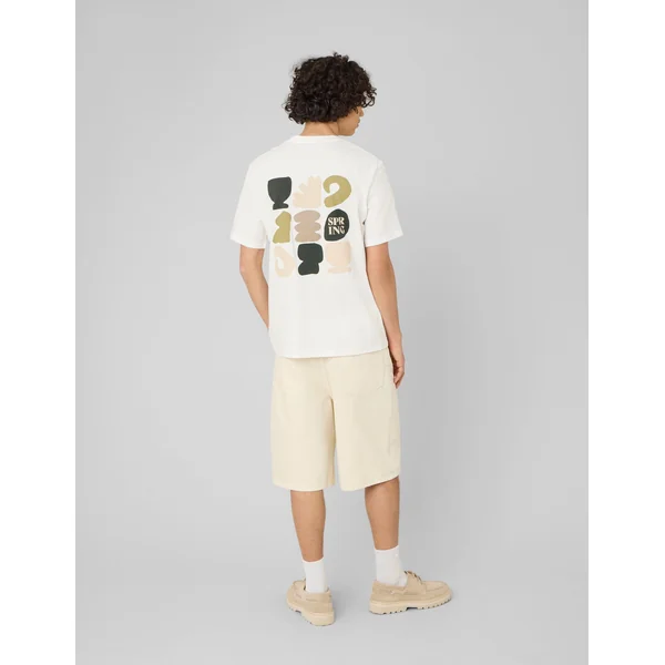 T-shirt imprimé devant/dos Blanc écru