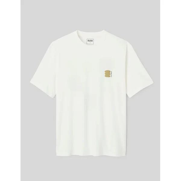 T-shirt imprimé devant/dos Blanc écru