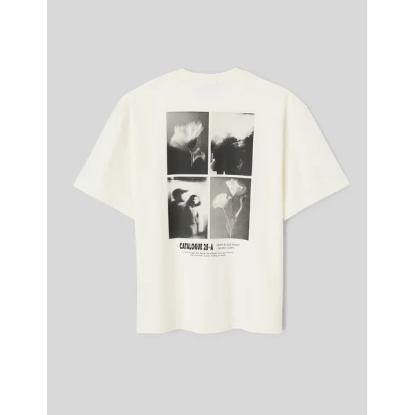 T-shirt imprimé devant/dos Blanc écru