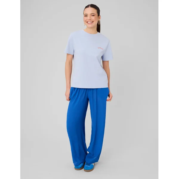T-shirt imprimé devant/dos Bleu clair
