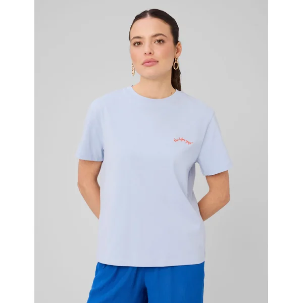 T-shirt imprimé devant/dos Bleu clair