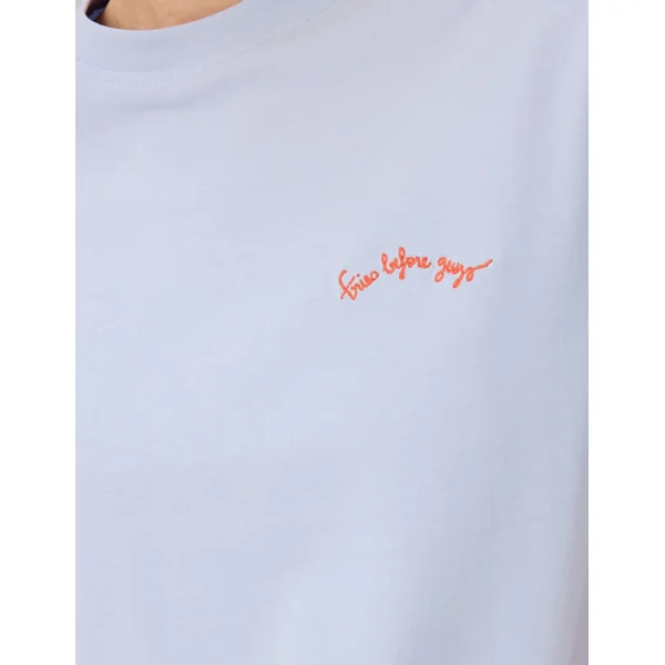 T-shirt imprimé devant/dos Bleu clair