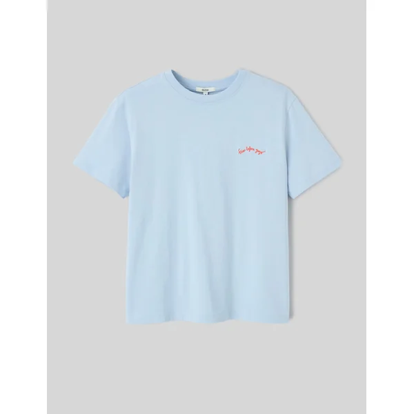 T-shirt imprimé devant/dos Bleu clair