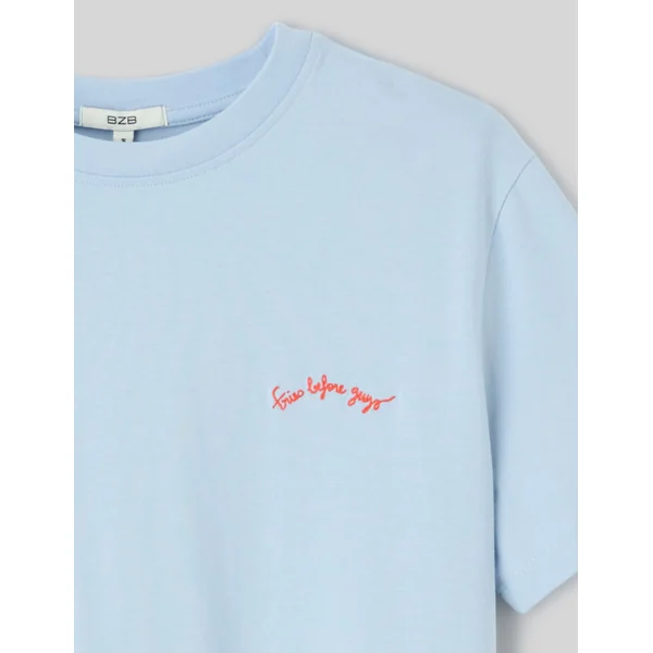 T-shirt imprimé devant/dos Bleu clair