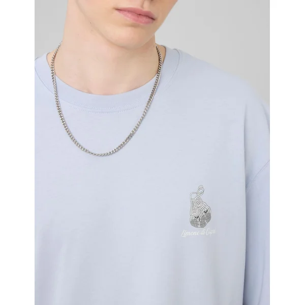 T-shirt imprimé devant/dos Bleu clair