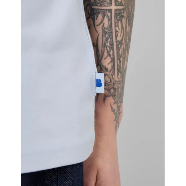 T-shirt imprimé devant/dos Bleu clair