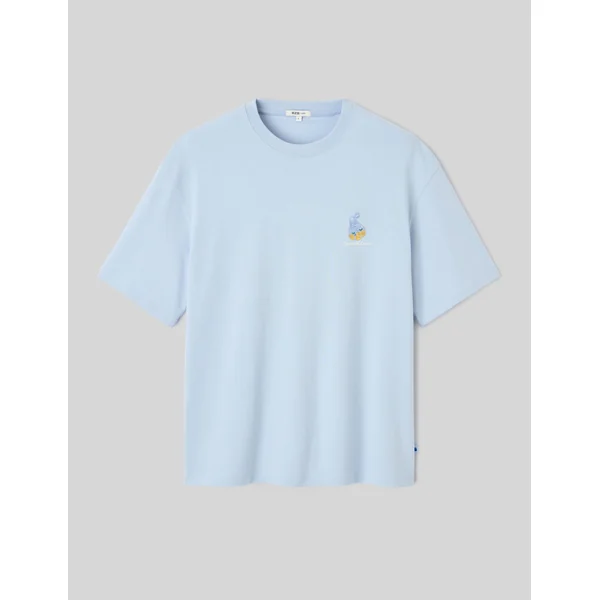 T-shirt imprimé devant/dos Bleu clair