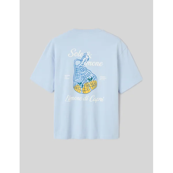 T-shirt imprimé devant/dos Bleu clair