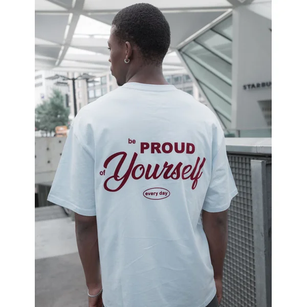 T-shirt imprimé devant/dos Bleu