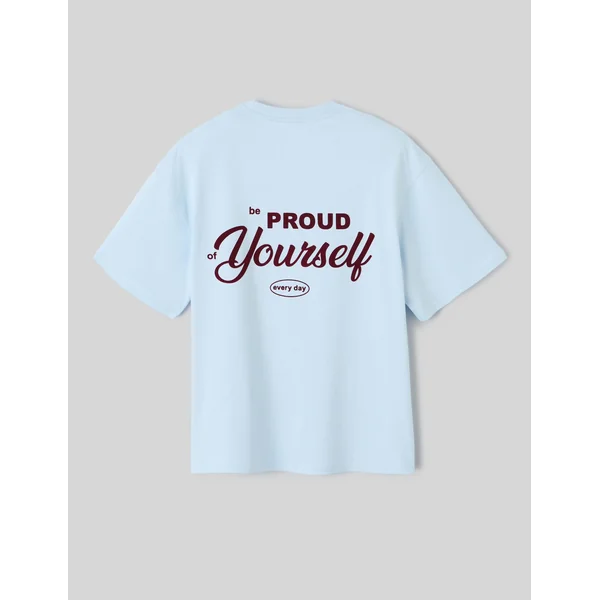 T-shirt imprimé devant/dos Bleu
