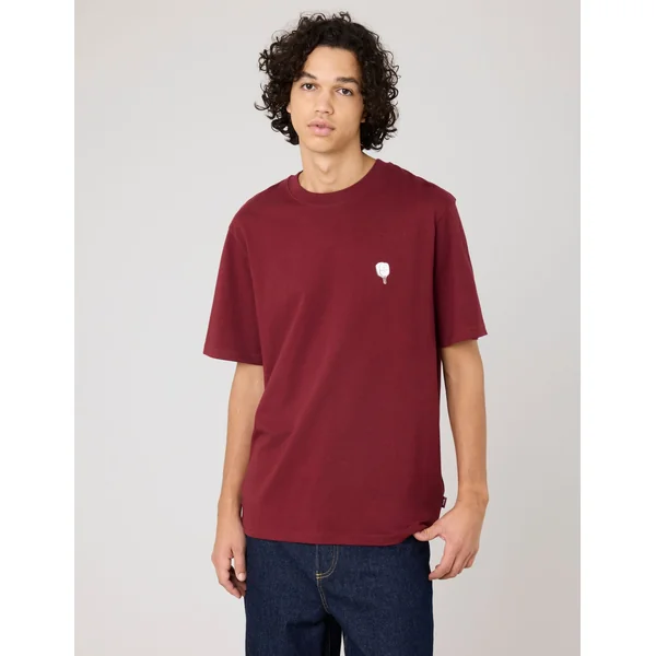 T-shirt imprimé devant/dos Bordeaux