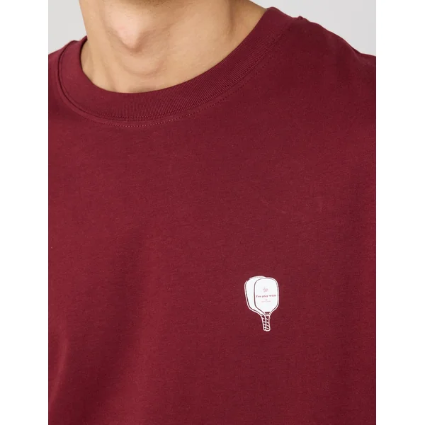 T-shirt imprimé devant/dos Bordeaux