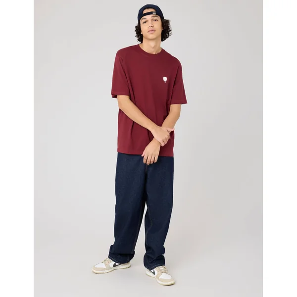 T-shirt imprimé devant/dos Bordeaux