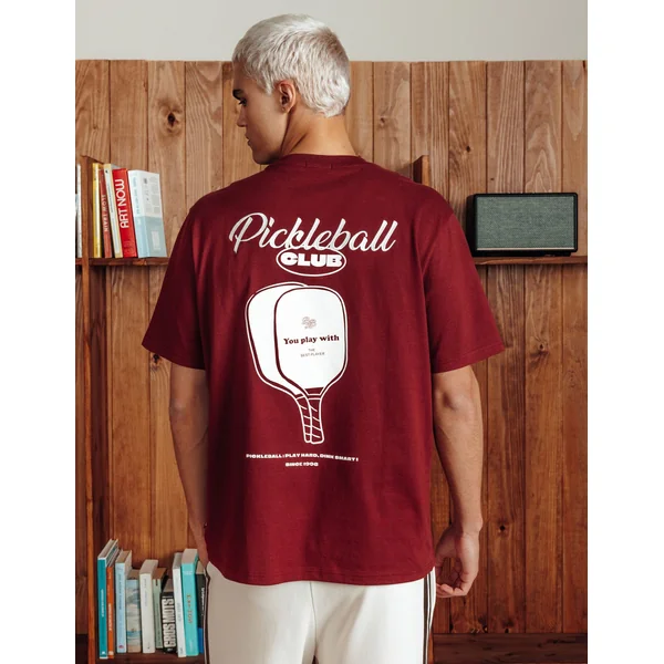 T-shirt imprimé devant/dos Bordeaux