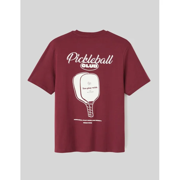 T-shirt imprimé devant/dos Bordeaux