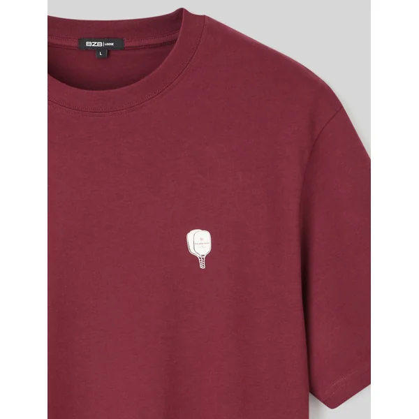 T-shirt imprimé devant/dos Bordeaux